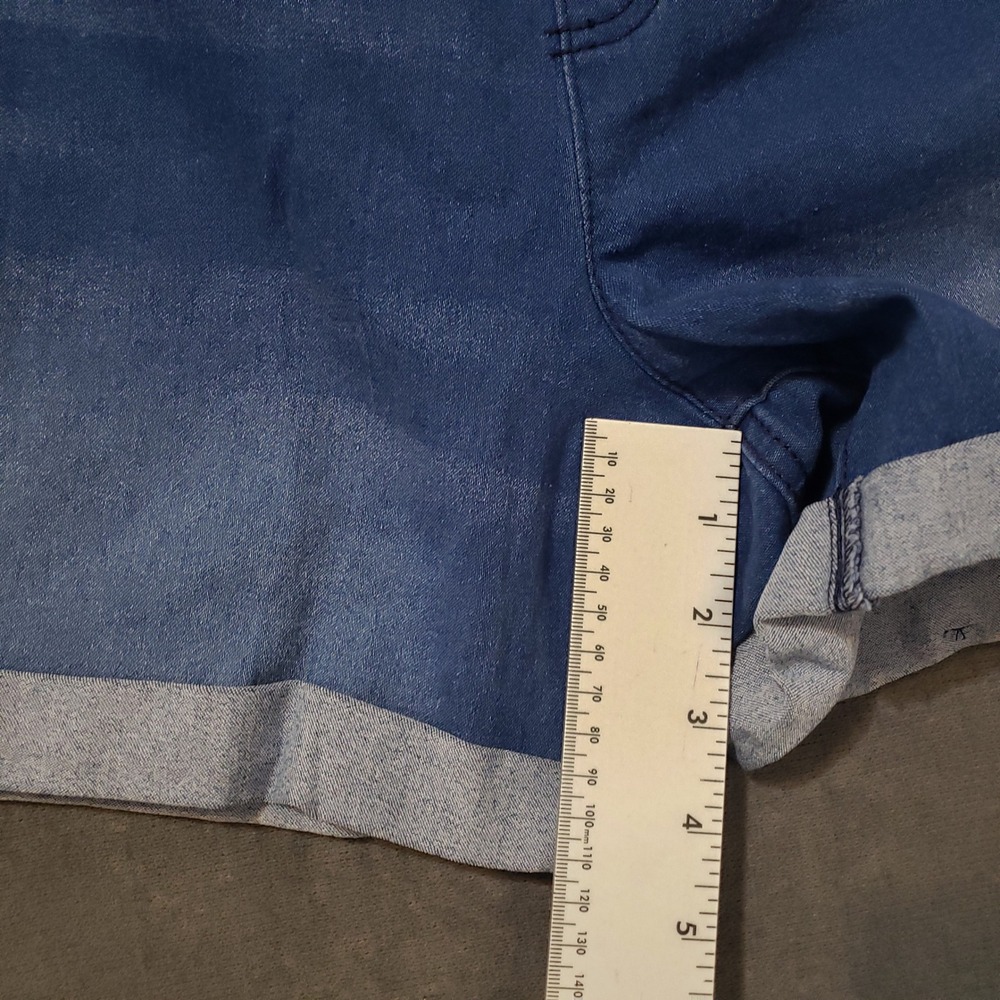 Blue Women's Denim Shorts - Stretch Cuffed Summer Short - Picture 7 of 10